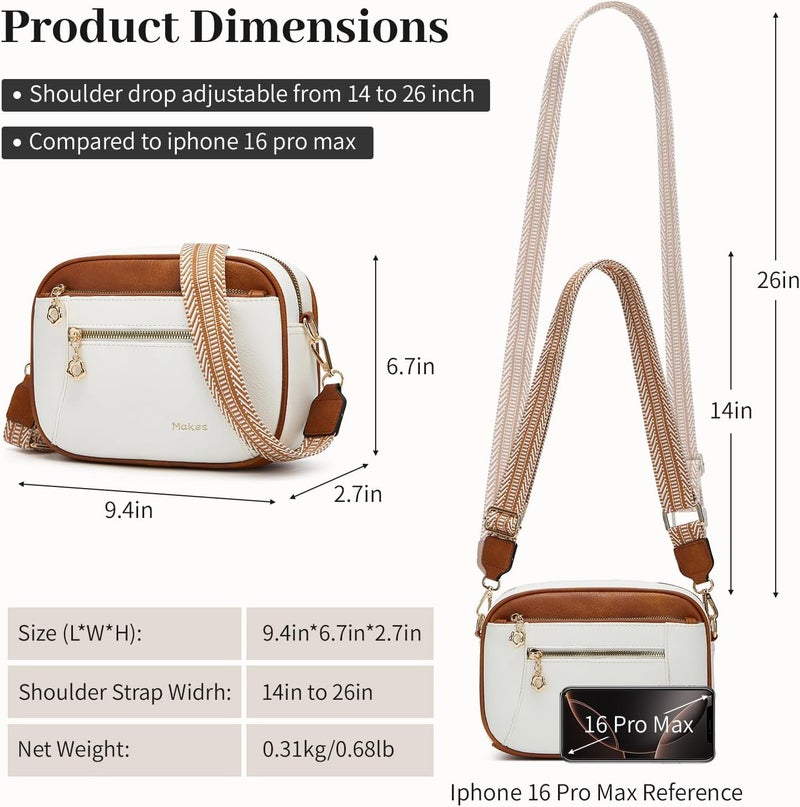 Makes Crossbody Purse for Women Small Crossbody Bags Trendy Vegan Leather with Adjustable Shoulder Straps Gift for Mother Wife Mom - Image 5